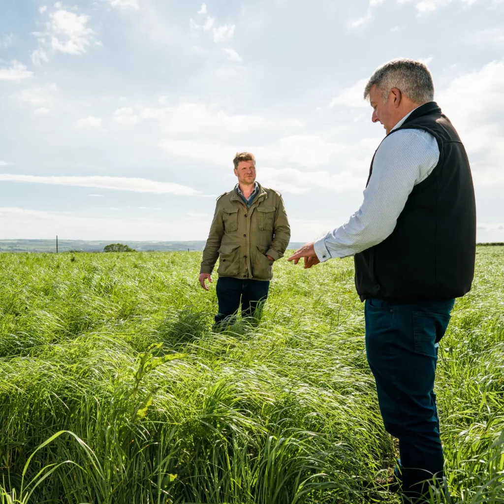 Germinal expert Paul Morgan with a Welsh farmer