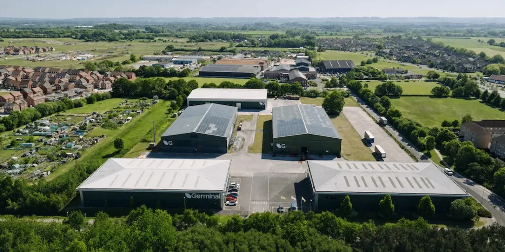 An aerial shot of Germinal's Lincoln site.